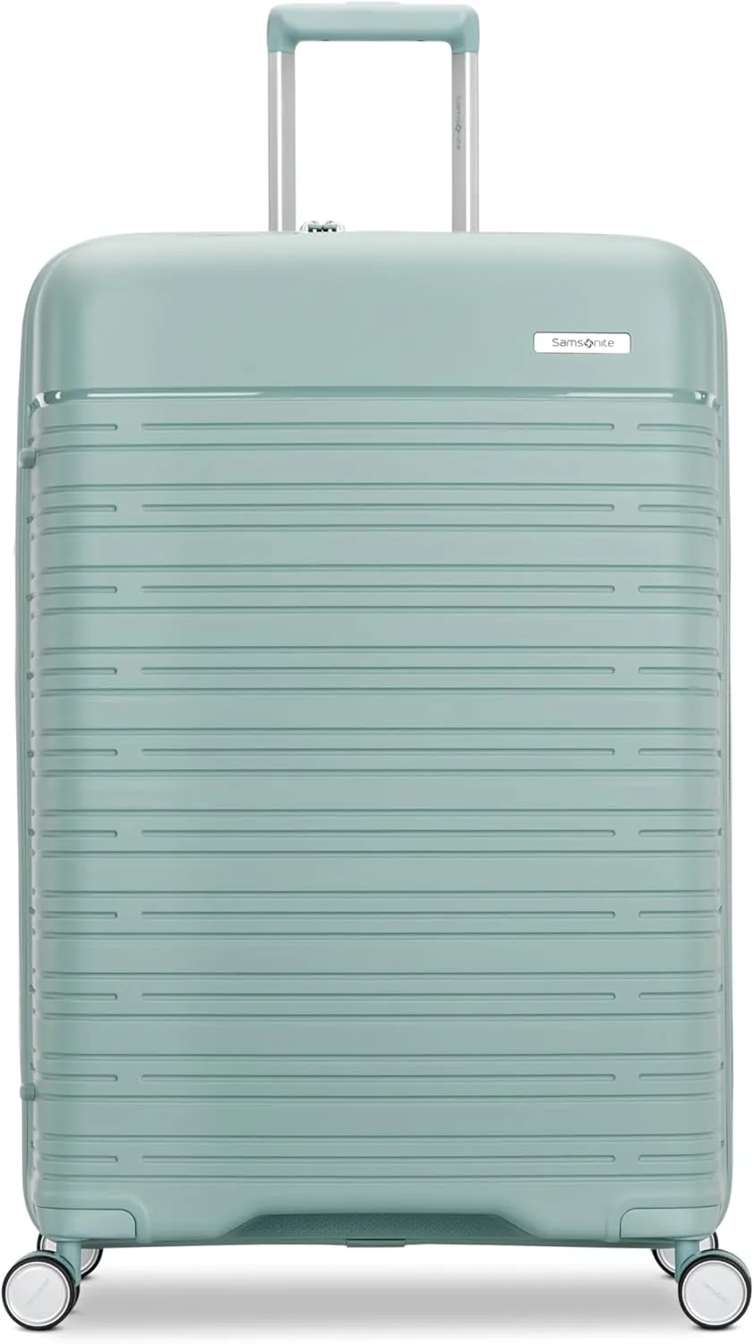 Samsonite Elevation Plus - Large Hardside Luggage - Scratch Resistant Polypropylene Shell, RightHeight Adjustable Handle, Integrated AirTag Holder, TSA Lock, WetPak Compartment - Cypress Green