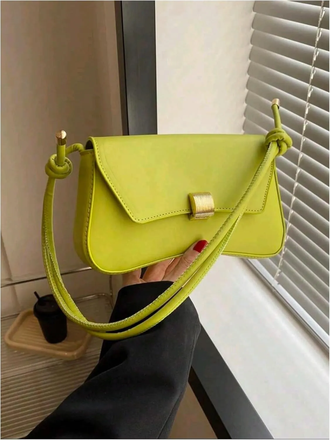 SHENHE Women's PU Leather Shoulder Bag Knotted Top Handle Hobo Purses Underarm Clutch Handbag