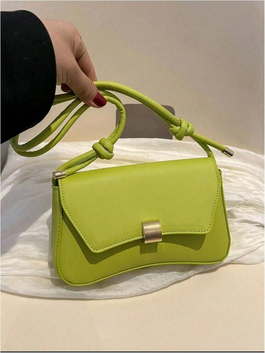 SHENHE Women's PU Leather Shoulder Bag Knotted Top Handle Hobo Purses Underarm Clutch Handbag