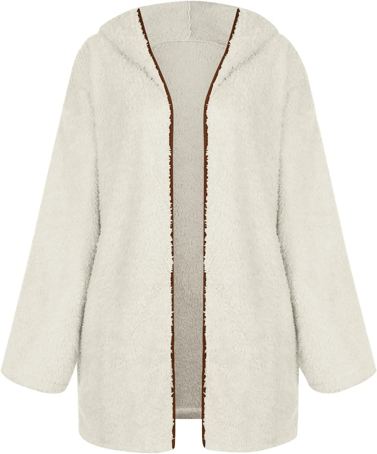 Sherpa Jacket Women Oversized Full Zip Fleece Hoodie Soft Plush Open Front Cardigan Coats Winter Sweater with Pockets