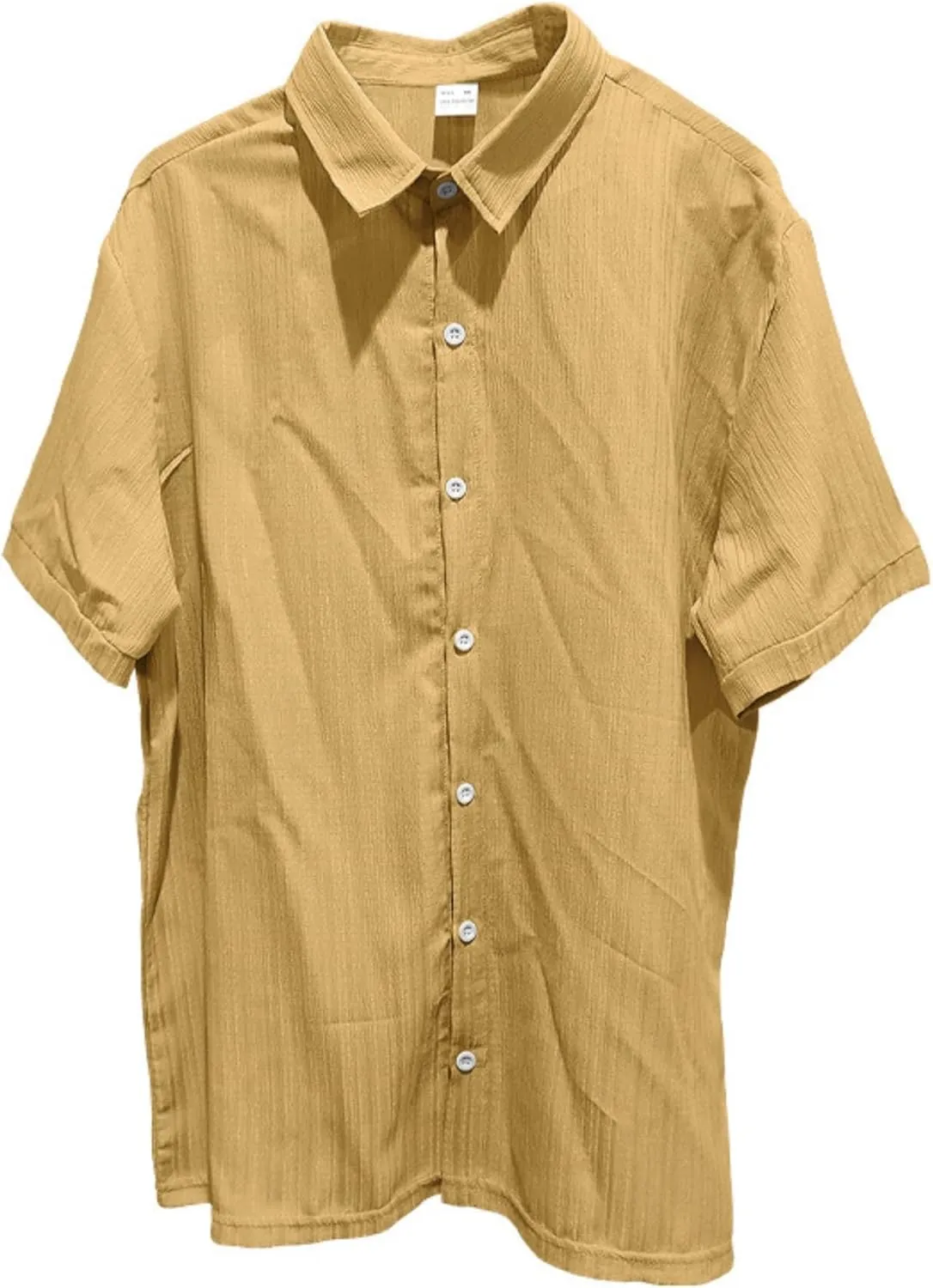 Short Sleeve Shirts Men Polo Striped Button Down Slim Fit Lapel Collar Jacquard Casual Summer Beach Tee Tops
