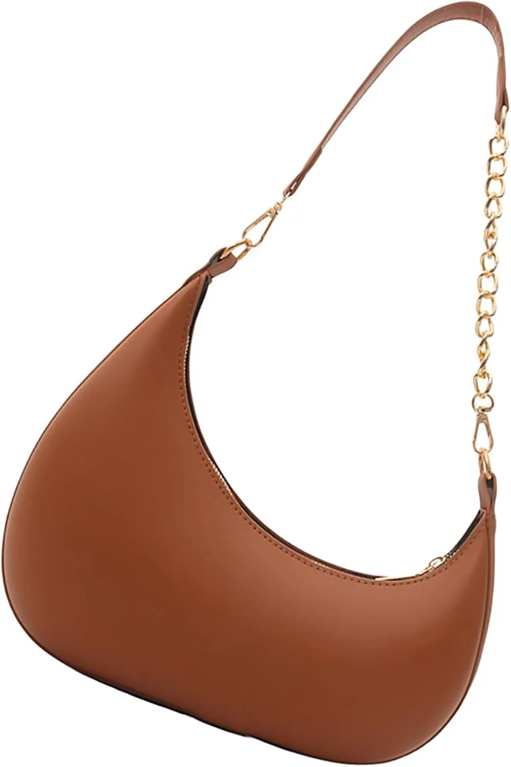 Small Casual Shoulder Purses for Women Vegan Leather Hobo Tote Saddle Handbag, Underarm Evening Purses with Zipper Closure
