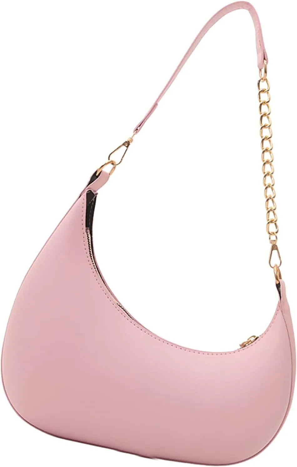 Small Casual Shoulder Purses for Women Vegan Leather Hobo Tote Saddle Handbag, Underarm Evening Purses with Zipper Closure