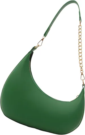 Small Casual Shoulder Purses for Women Vegan Leather Hobo Tote Saddle Handbag, Underarm Evening Purses with Zipper Closure
