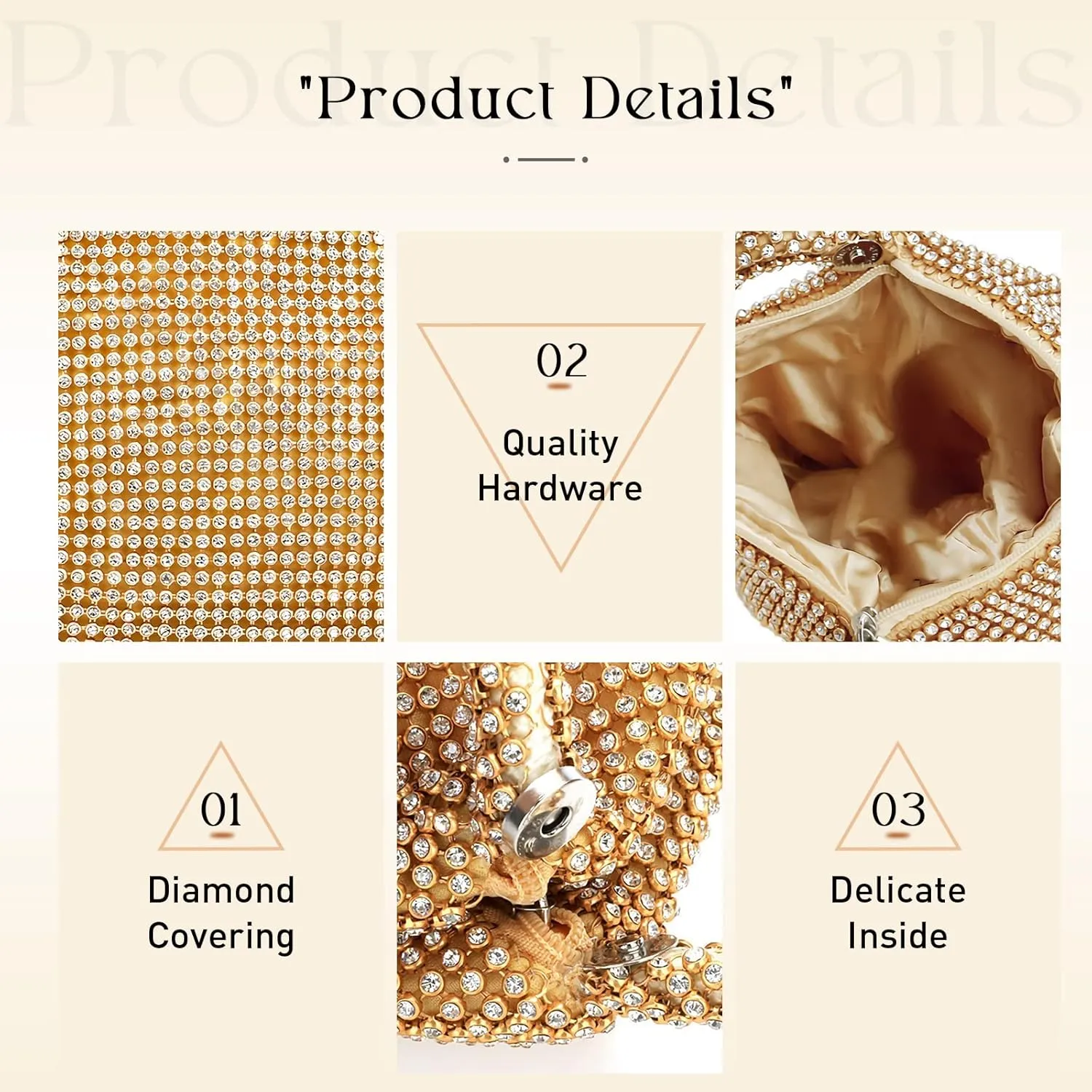 Small Sparkle Clutch Bag for Women Wedding Rhinestone Purse Evening Bag Mini Handbags