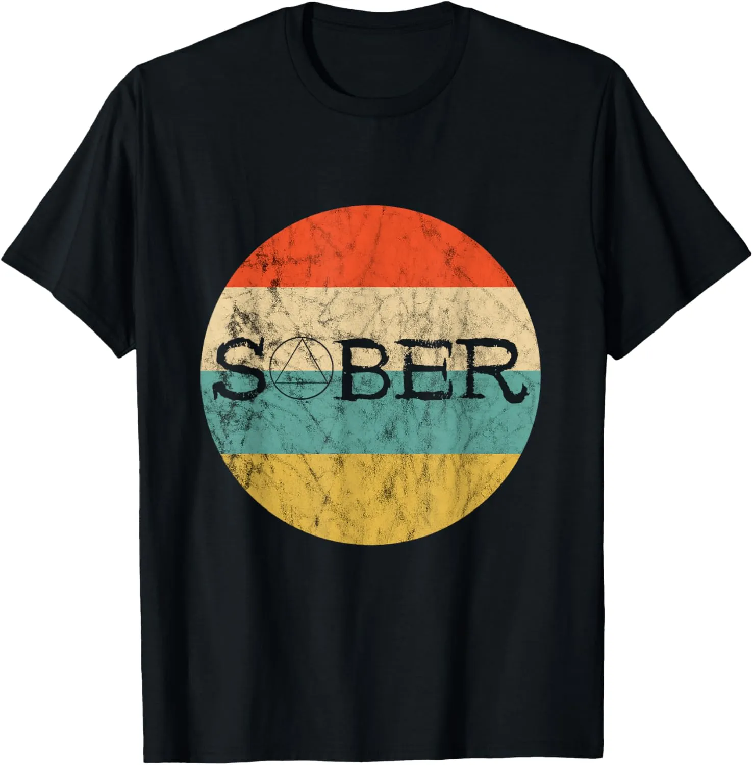 Sober Recover Retro Vintage Sunset Sobriety Abstinence T-Shirt