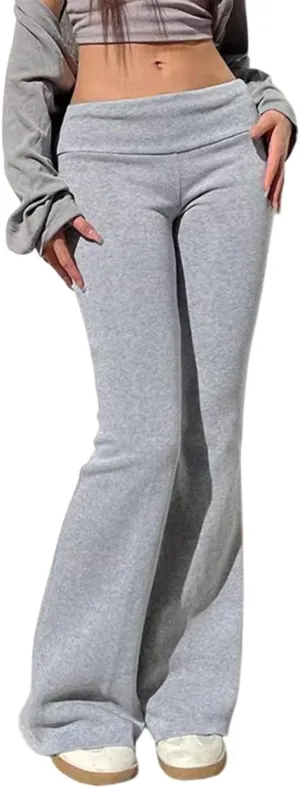 SOLY HUX Women's Flare Leggings Bell Bottom Sweatpants Casual Trendy Workout Yoga Pants Streetwear