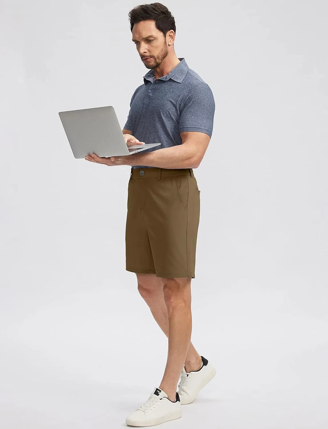Soothfeel Men's Golf Shorts with 5 Pockets 7 Inch Stretch Lightweight Quick Dry Hiking Casual Work Dress Shorts for Men
