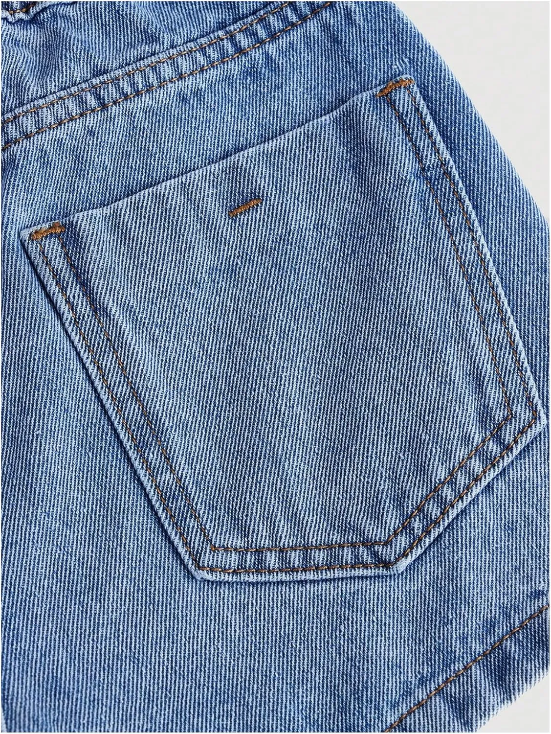 SweatyRocks Girl's Denim Skorts Elastic Waist Button Front Asymmetrical Casual Jean Shorts
