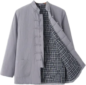 Tang Suit Hanbok Thickened Cotton Jacket Men's Retro Style Padded Jacket Winter Cotton Linen Coat Jacket