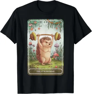 Tarot Card Hedgehog Strongman Lifting Workout Gym Fitness T-Shirt
