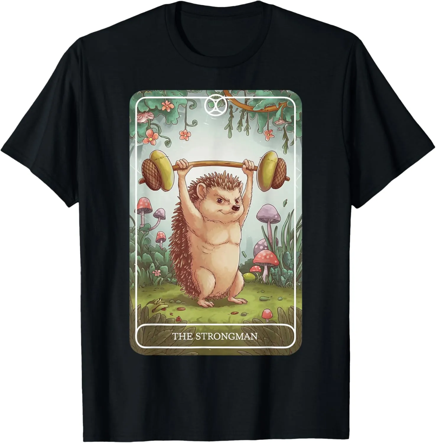 Tarot Card Hedgehog Strongman Lifting Workout Gym Fitness T-Shirt