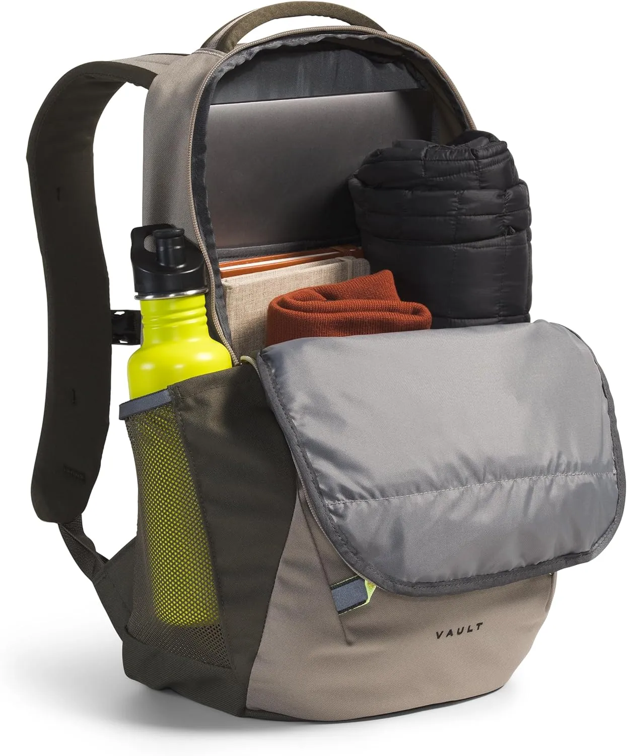 THE NORTH FACE Vault Everyday Laptop Backpack - PFAS Free, Cavern Grey/New Taupe Green, One Size