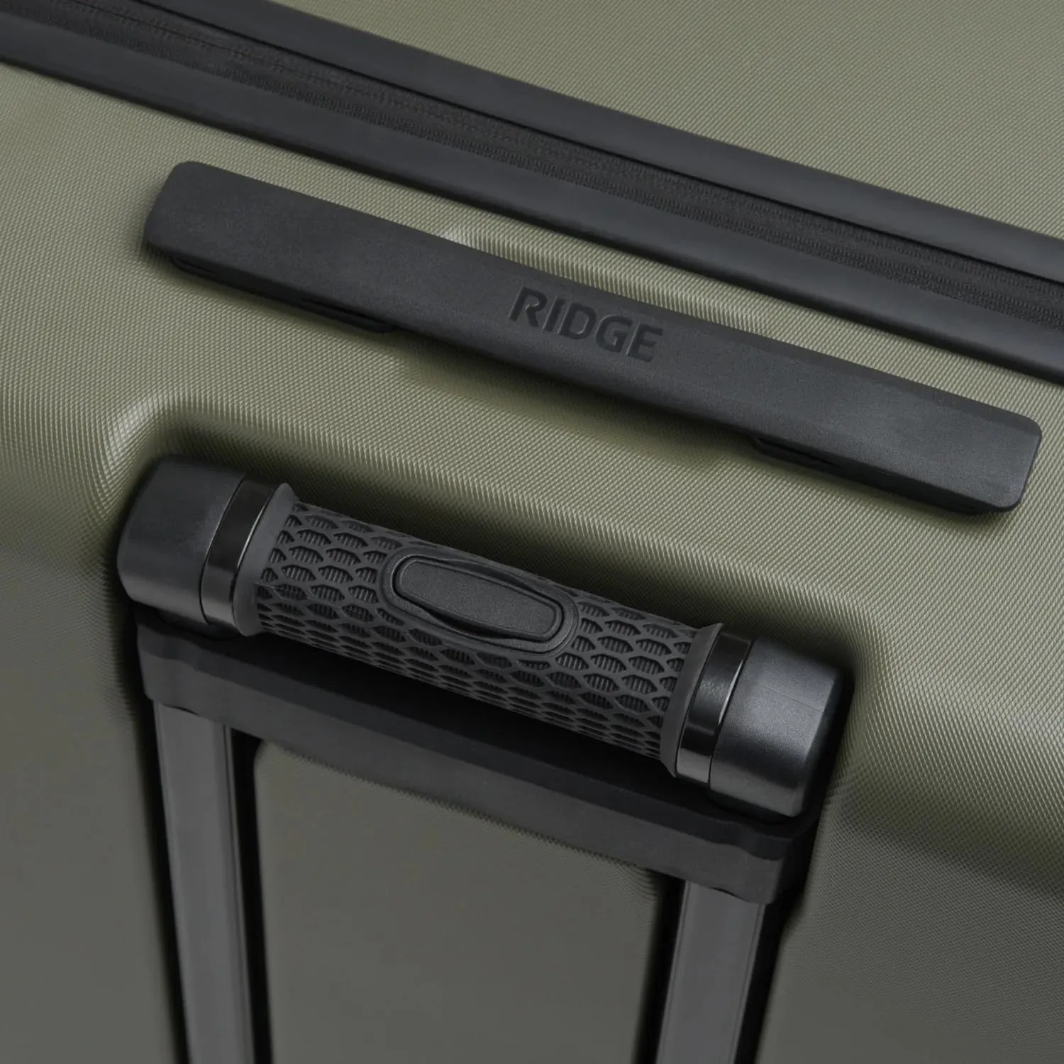 The Ridge Check-In Luggage - German Makrolon Polycarbonate Shell - TSA-Approved Lock with 360 Spinner Wheels - Matte Olive