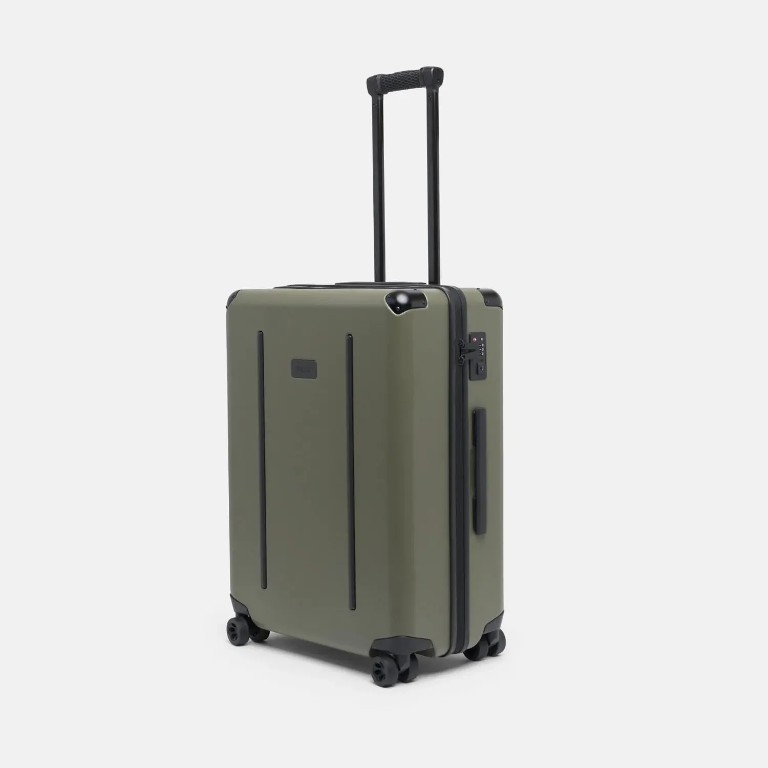 The Ridge Check-In Luggage - German Makrolon Polycarbonate Shell - TSA-Approved Lock with 360 Spinner Wheels - Matte Olive