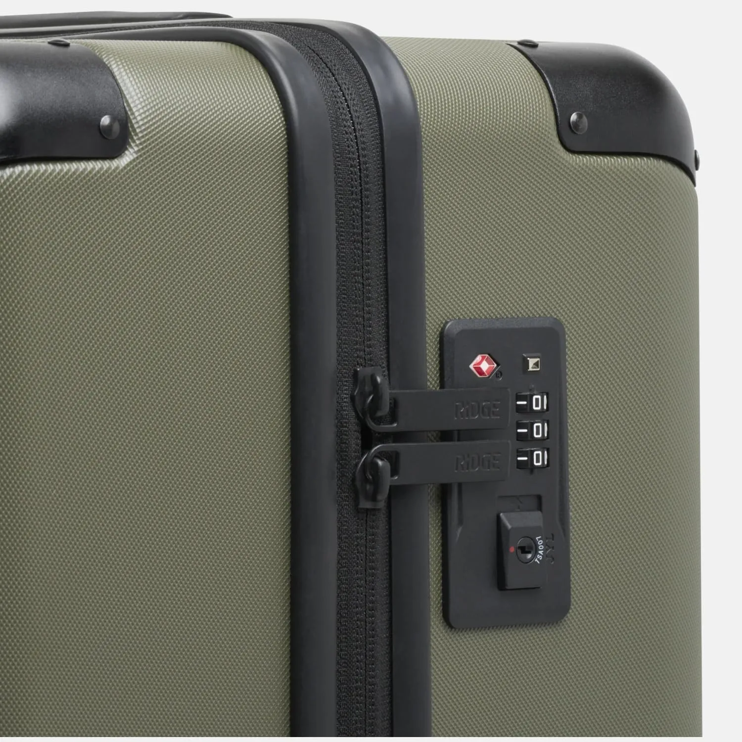 The Ridge Check-In Luggage - German Makrolon Polycarbonate Shell - TSA-Approved Lock with 360 Spinner Wheels - Matte Olive