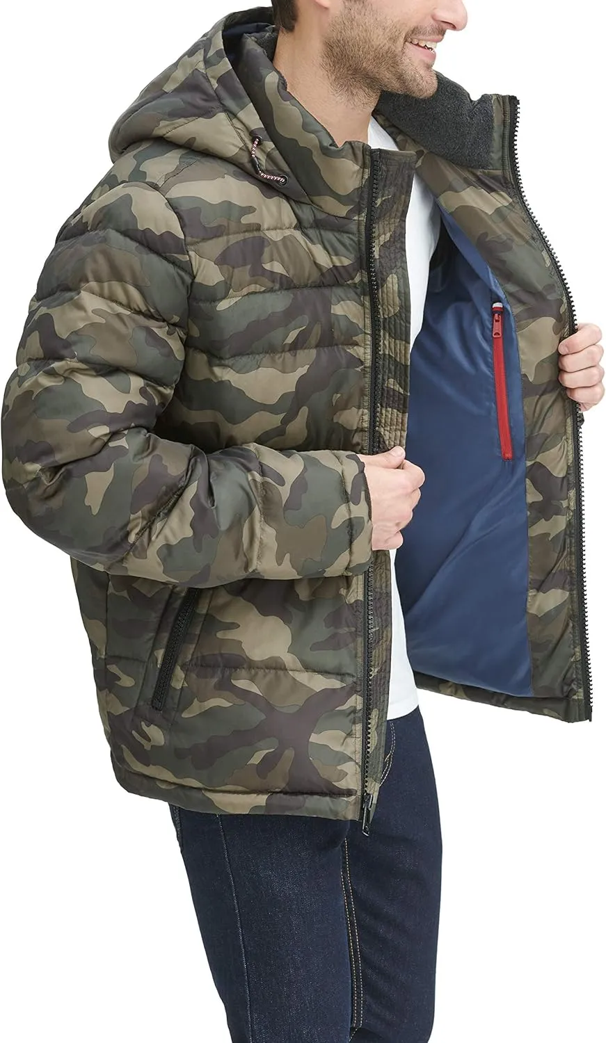 Tommy Hilfiger Mens Hooded Puffer Jacket (Standard and Big & Tall)
