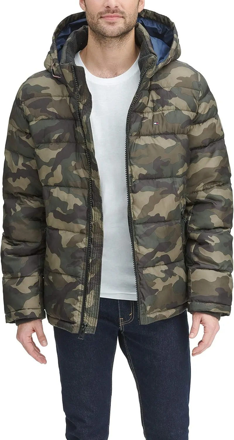 Tommy Hilfiger Mens Hooded Puffer Jacket (Standard and Big & Tall)