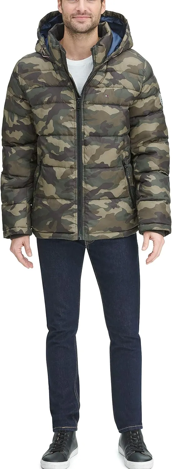 Tommy Hilfiger Mens Hooded Puffer Jacket (Standard and Big & Tall)