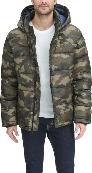 Tommy Hilfiger Mens Hooded Puffer Jacket (Standard and Big & Tall)