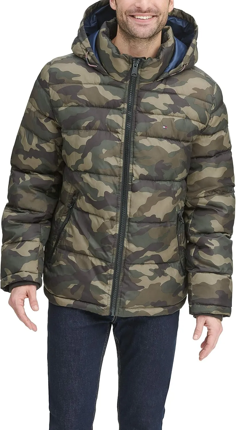 Tommy Hilfiger Mens Hooded Puffer Jacket (Standard and Big & Tall)