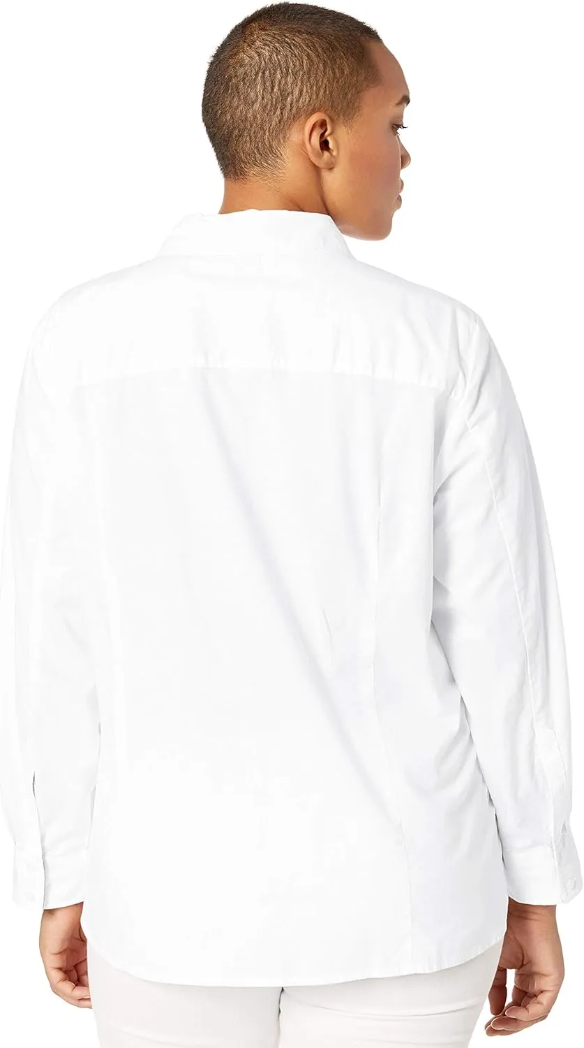 Tommy Hilfiger Women's Button Collared Shirt With Adjustable Sleeves