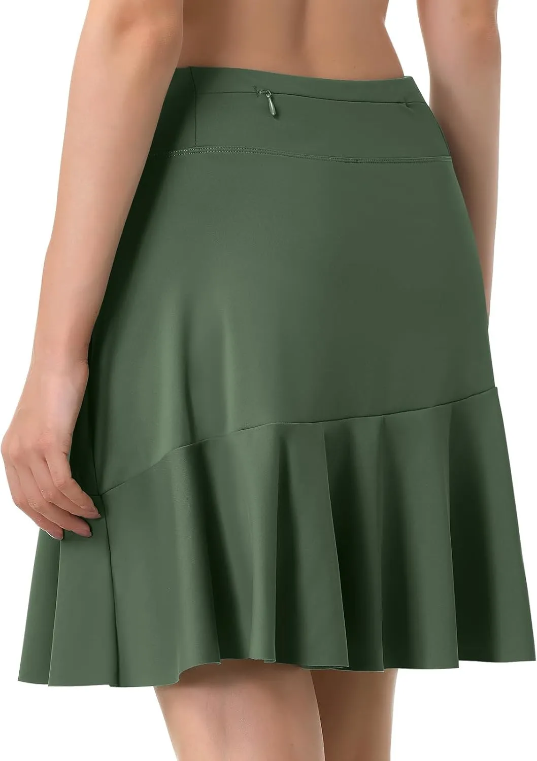 Turnhier Womens 19" Knee Length Skorts Skirts High Waisted Tennis Skirts Athletic Golf Skorts with Shorts Pockets