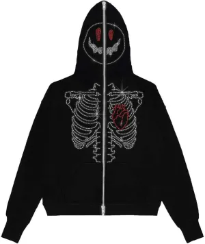 Unisex Oversize Jacket Grunge Punk Dark Sweatshirt Oversized Pullover Jacket Streetwear