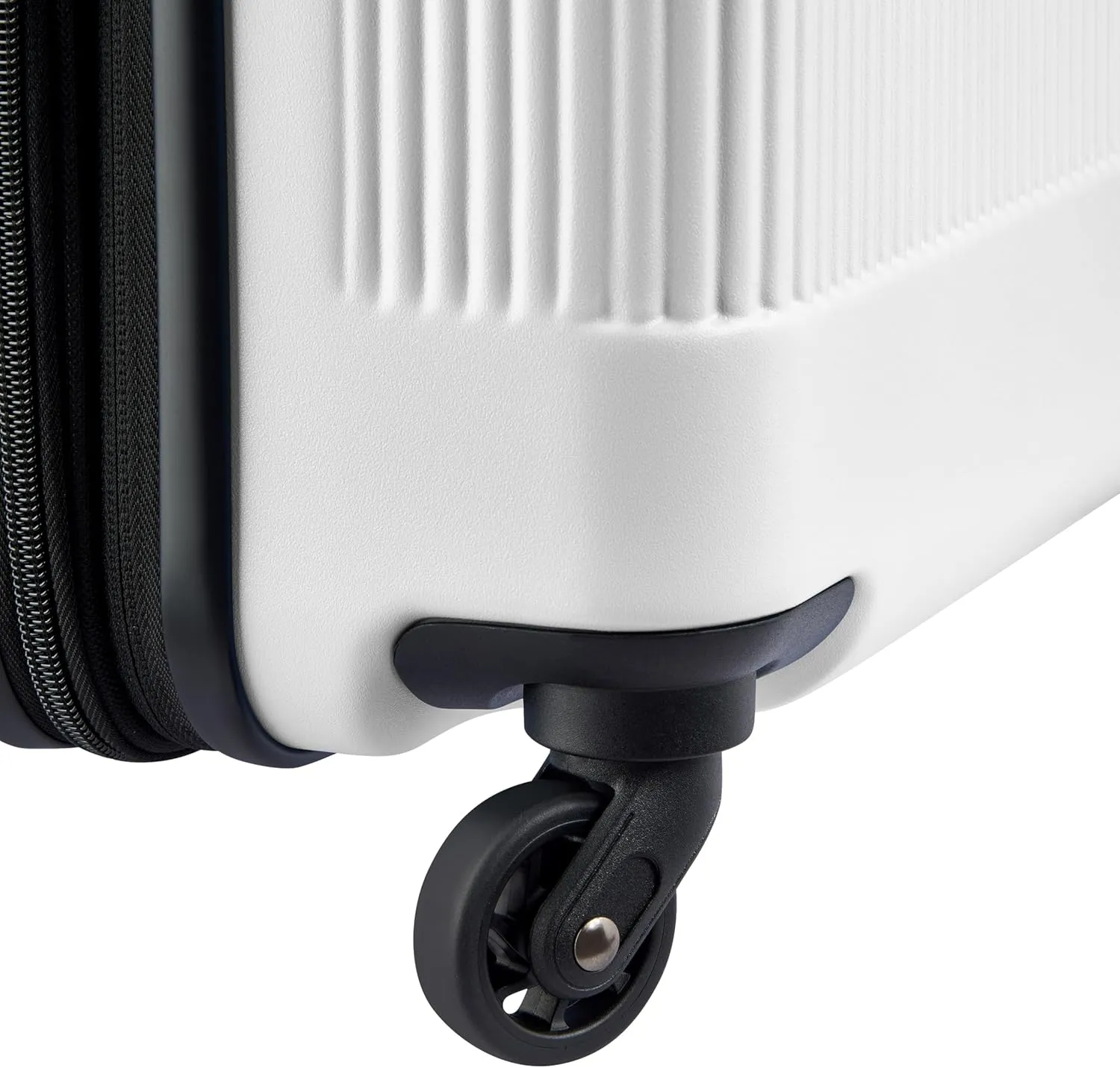 United Colors of Benetton Ribbed Hardside Expandable Luggage with Spinner Wheels, White, Carry-On 20 Inch