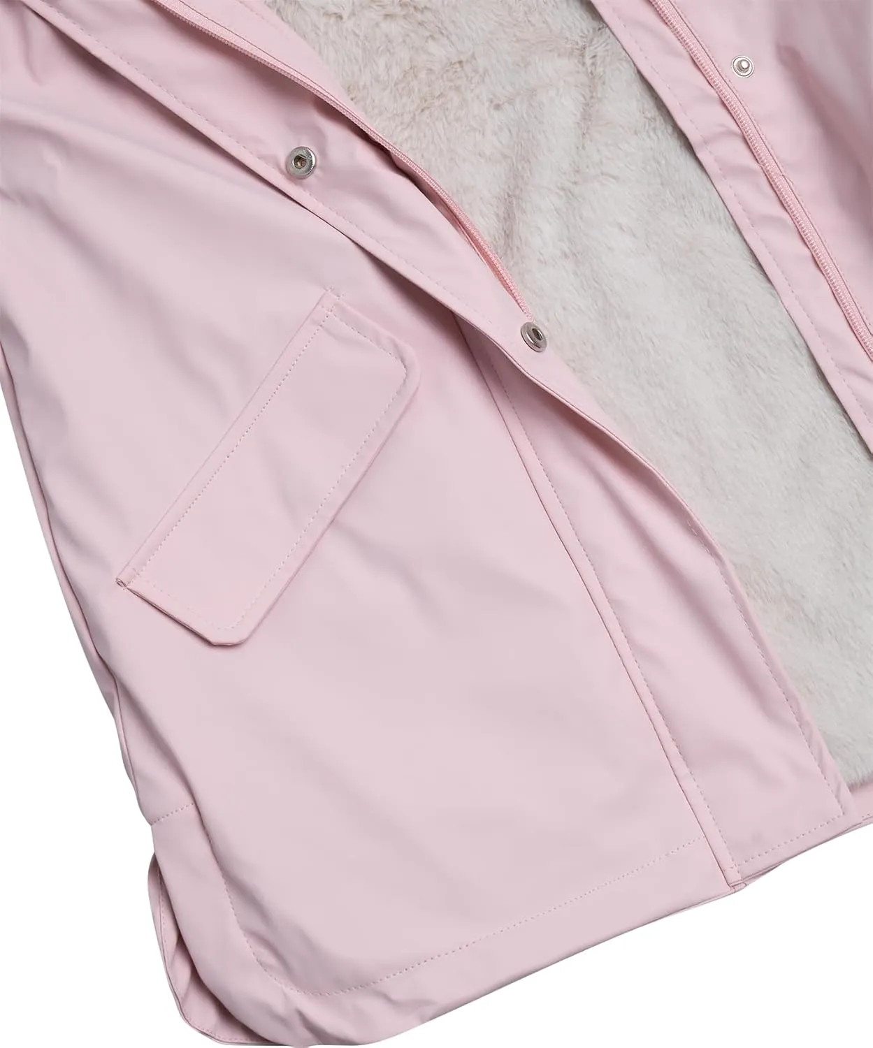 URBAN REPUBLIC Girls Rain Jacket - Sherpa Fur Lined Waterproof Girls Rain Coat and Windbreaker Rain Jacket for Outdoor (7-16)