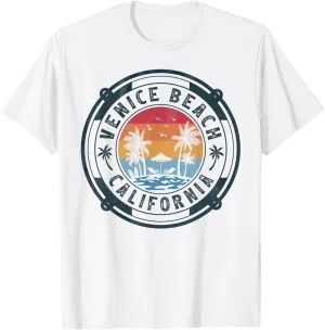 Venice Beach California Summer Vacation Vintage Sunset T-Shirt