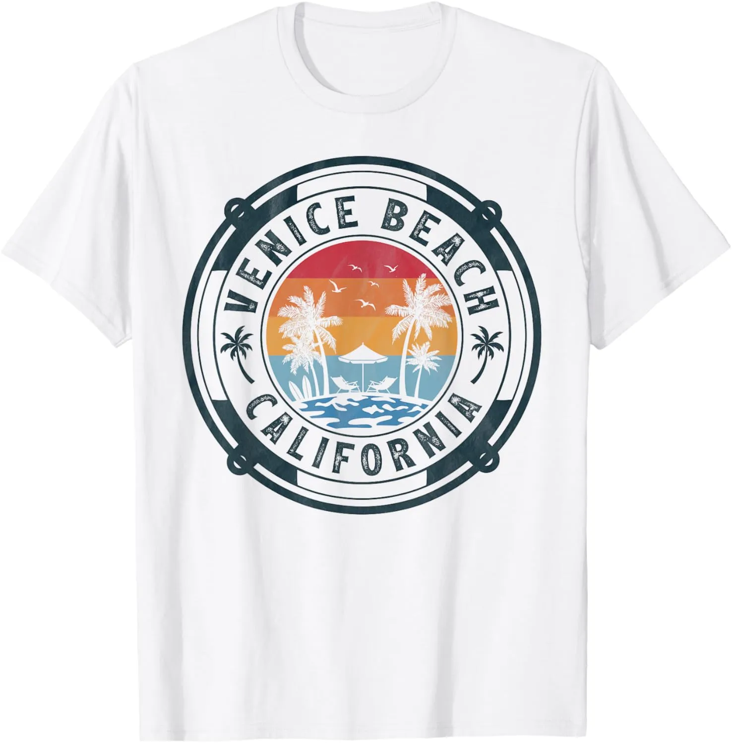 Venice Beach California Summer Vacation Vintage Sunset T-Shirt
