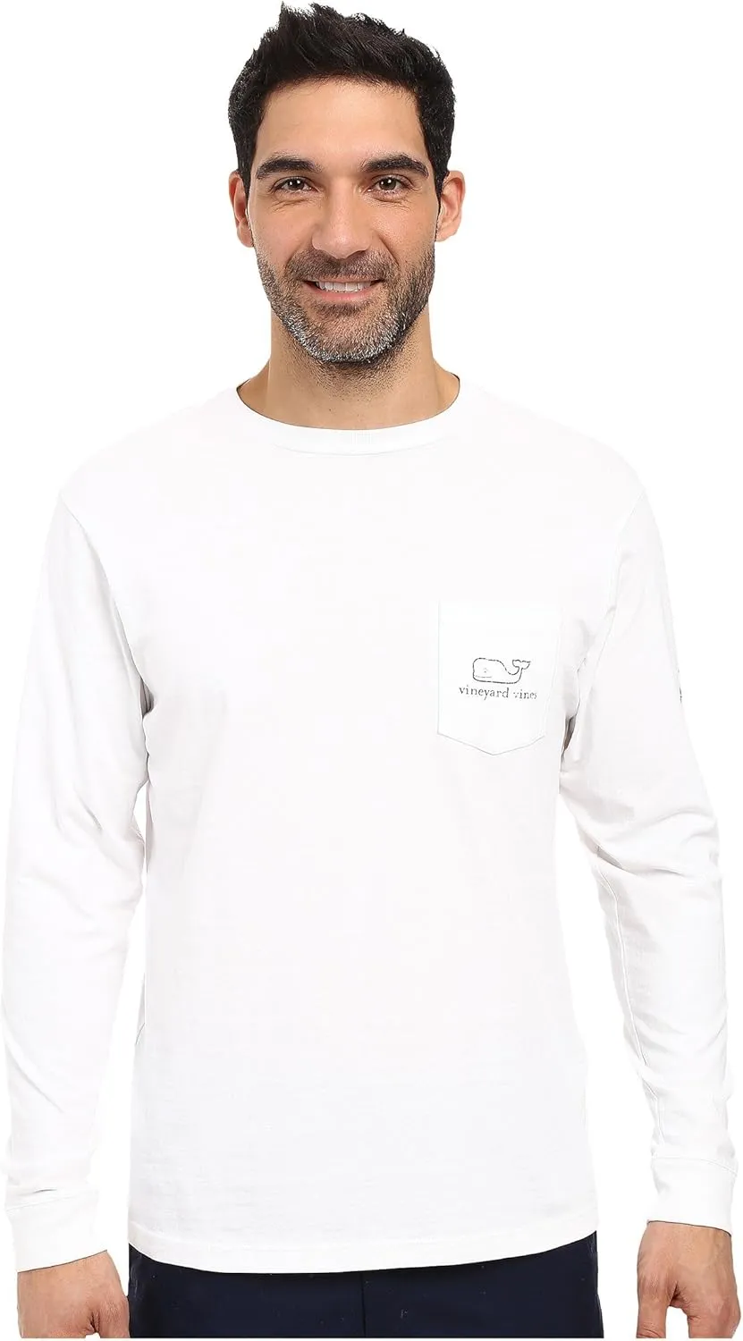 vineyard vines Men's Long Sleeve Vintage Whale Pocket T-Shirt