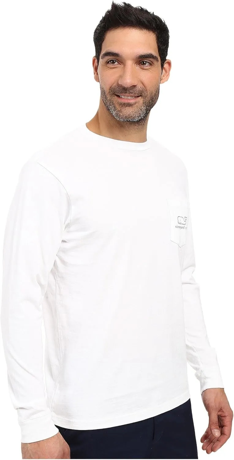 vineyard vines Men's Long Sleeve Vintage Whale Pocket T-Shirt