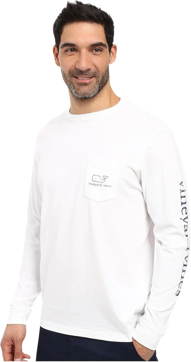 vineyard vines Men's Long Sleeve Vintage Whale Pocket T-Shirt