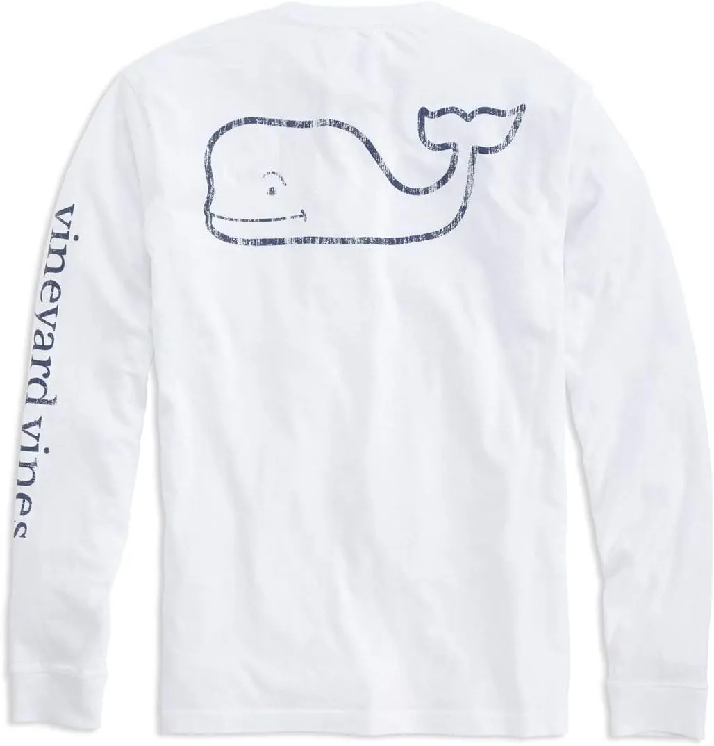 vineyard vines Men's Long Sleeve Vintage Whale Pocket T-Shirt