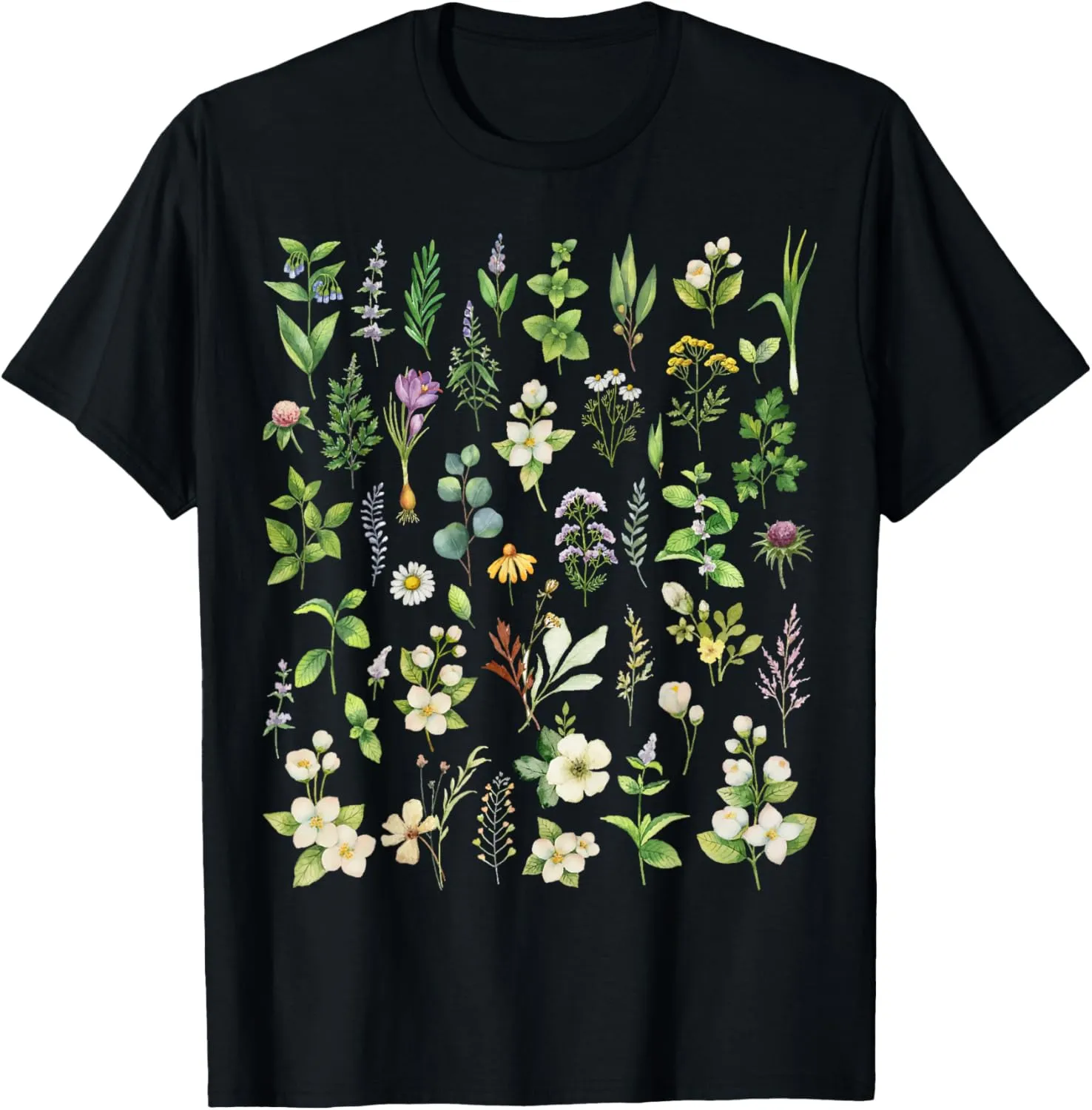 Vintage Pressed Flowers Blooming Floral Boho Wildflowers T-Shirt