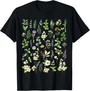 Vintage Pressed Flowers Blooming Floral Boho Wildflowers T-Shirt