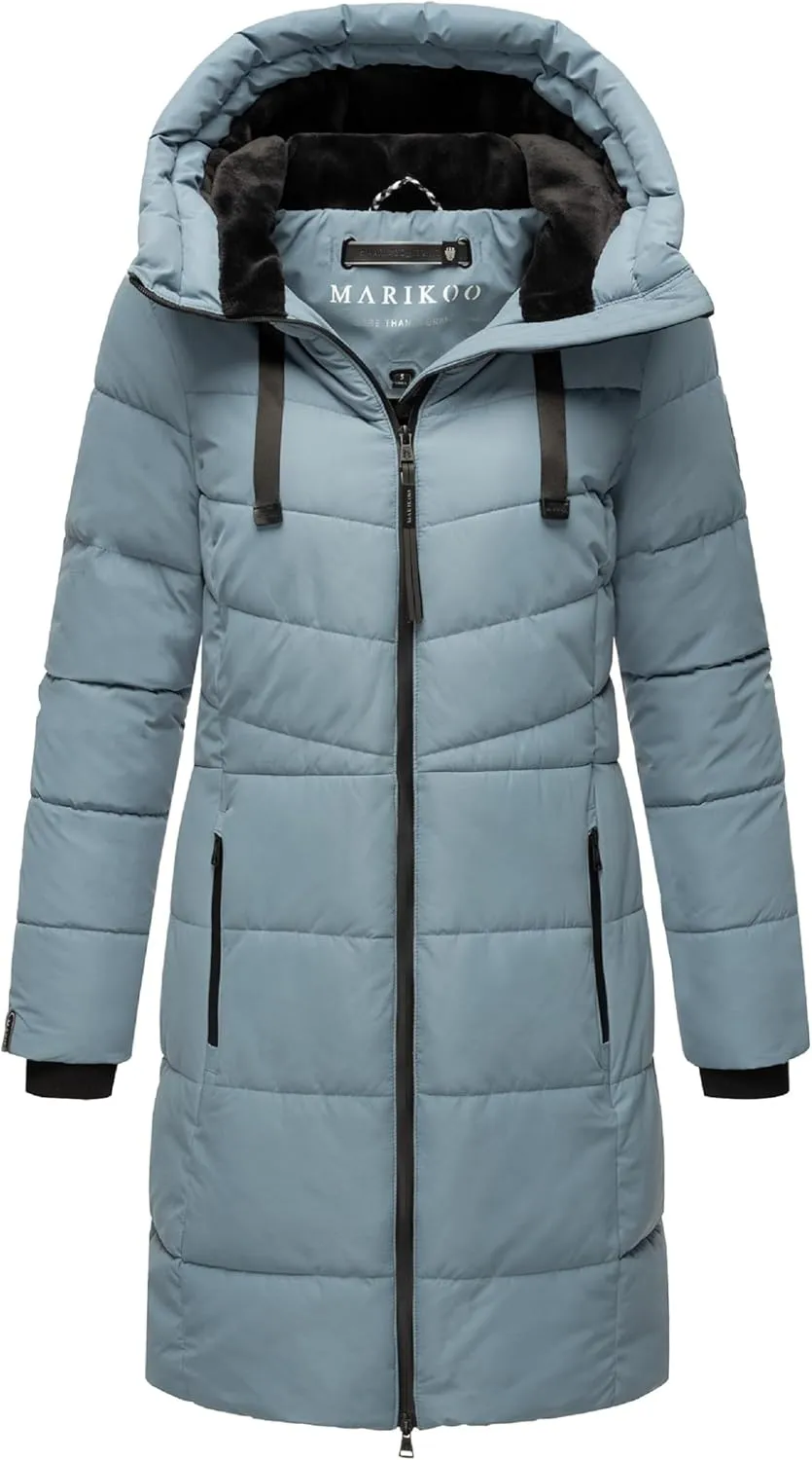 Warm Winter Coat for Women | Quilted Jacket with Hood | Vegan Down Insulation | Thigh-Length | Natsukoo XVI XS-3XL