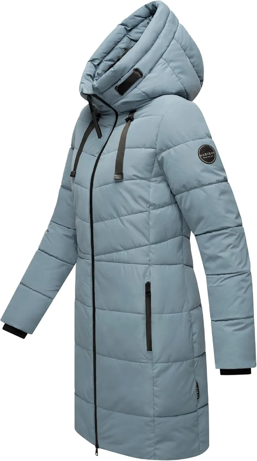 Warm Winter Coat for Women | Quilted Jacket with Hood | Vegan Down Insulation | Thigh-Length | Natsukoo XVI XS-3XL
