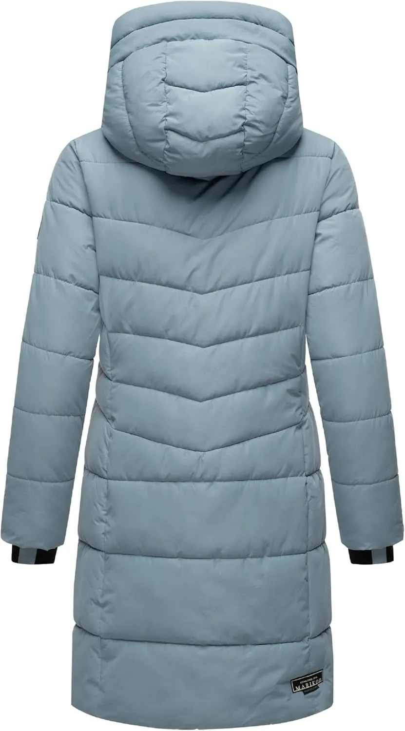 Warm Winter Coat for Women | Quilted Jacket with Hood | Vegan Down Insulation | Thigh-Length | Natsukoo XVI XS-3XL