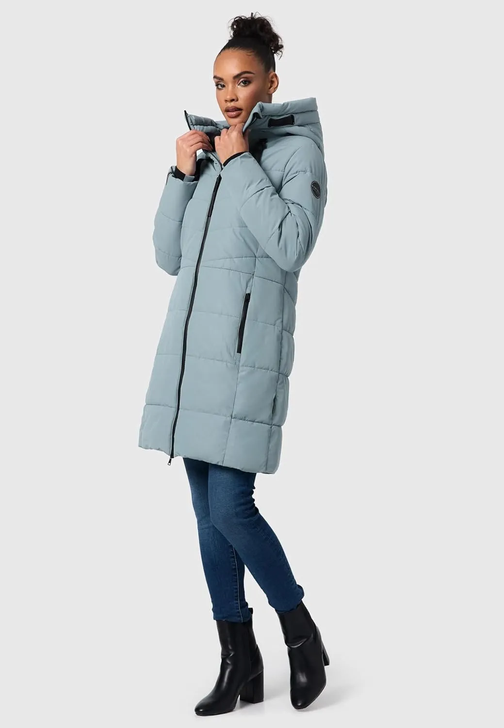 Warm Winter Coat for Women | Quilted Jacket with Hood | Vegan Down Insulation | Thigh-Length | Natsukoo XVI XS-3XL