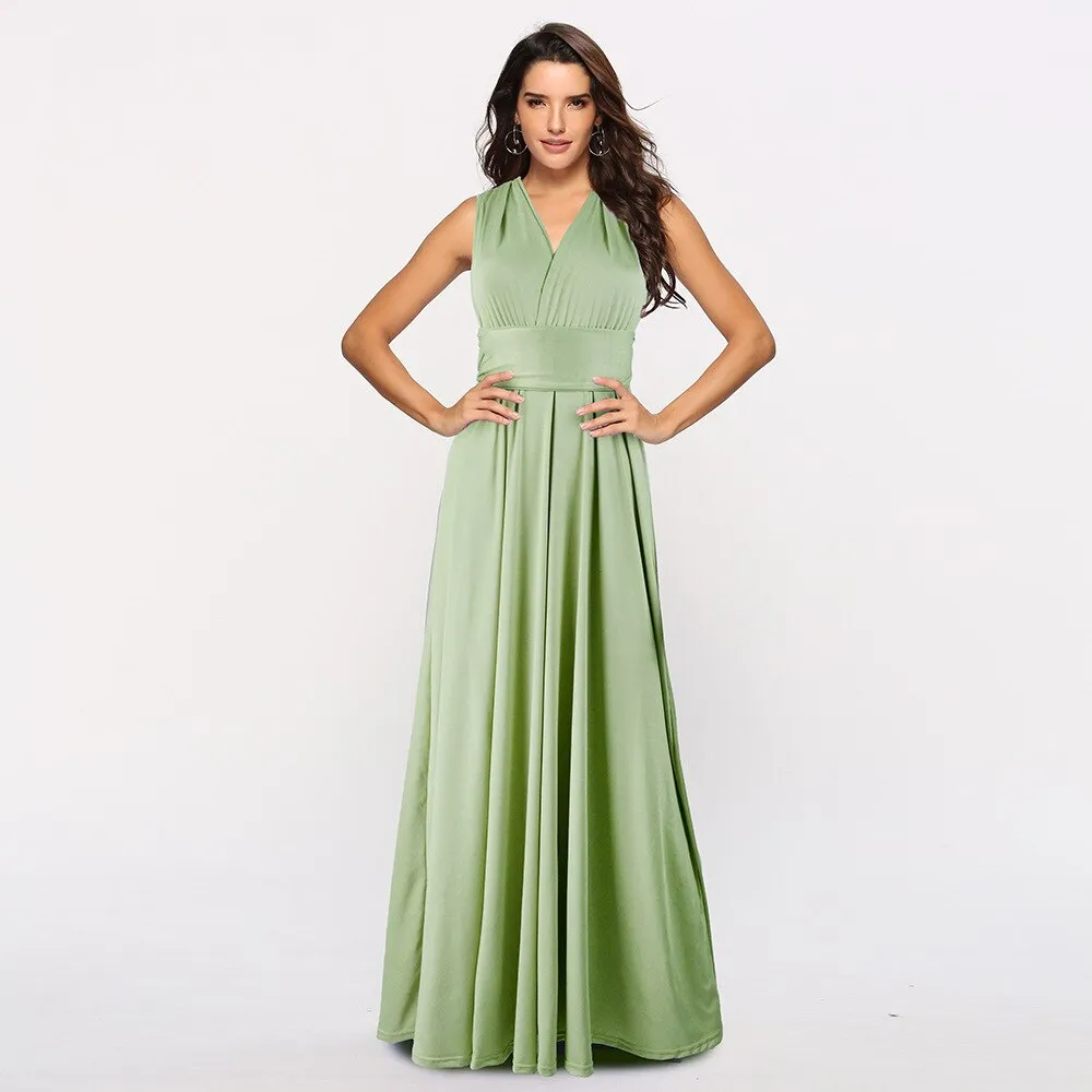 Women Convertible Boho Maxi Club Dress