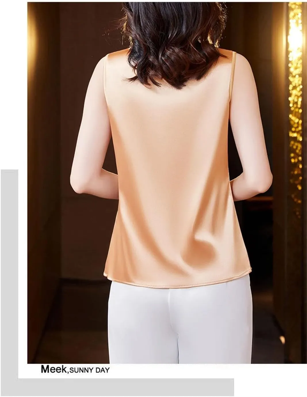 Women Tank Tops Sleeveless Round Neck Patchwork Lace Shirt Camisole