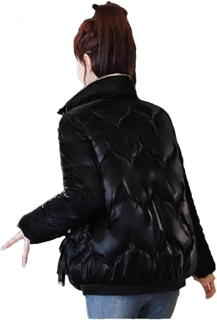 Women's Face Wash-Free Down Cotton Jacket Winter Short Outwear Windproof Waterproof Parkas Padded Coat