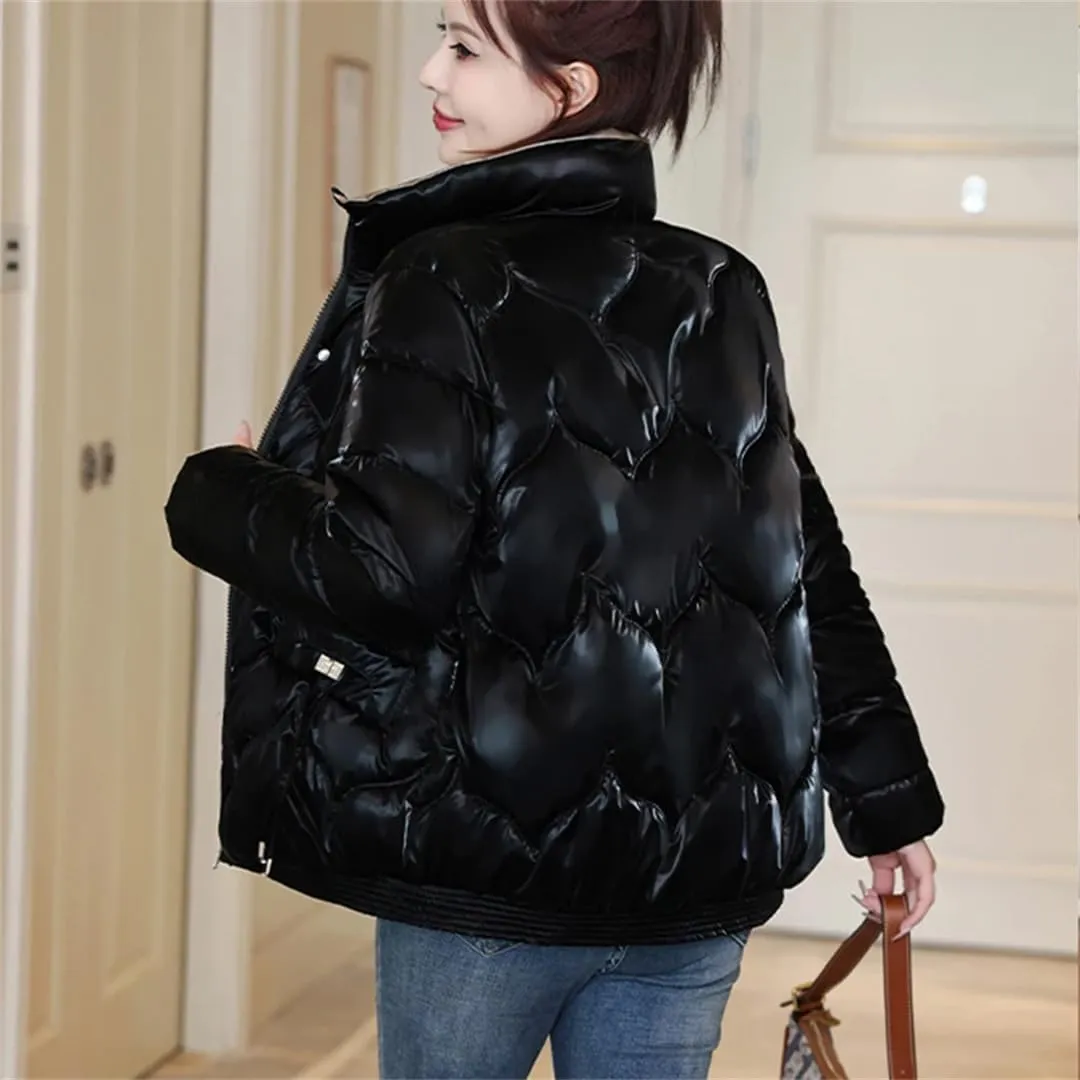 Women's Face Wash-Free Down Cotton Jacket Winter Short Outwear Windproof Waterproof Parkas Padded Coat