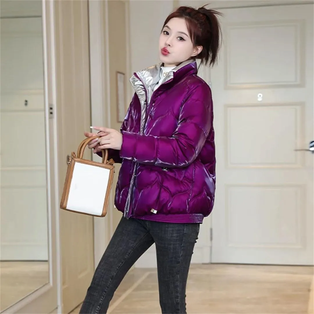 Women's Face Wash-Free Down Cotton Jacket Winter Short Outwear Windproof Waterproof Parkas Padded Coat