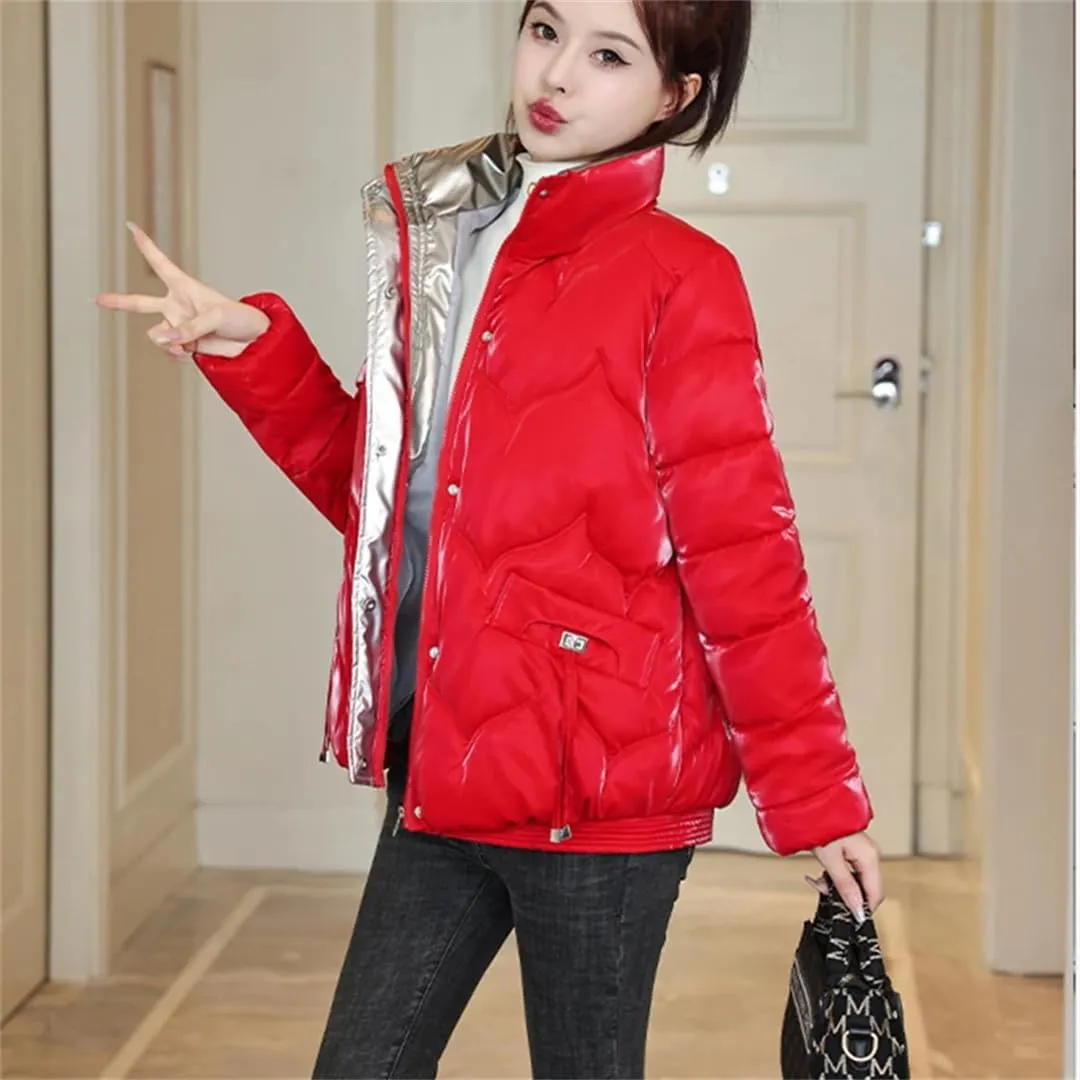 Women's Face Wash-Free Down Cotton Jacket Winter Short Outwear Windproof Waterproof Parkas Padded Coat