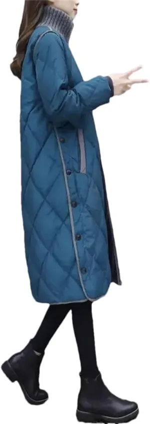 Women's Loose-Fit Down Cotton Coat Medium-Length Padded Jacket Lightweight Warm
