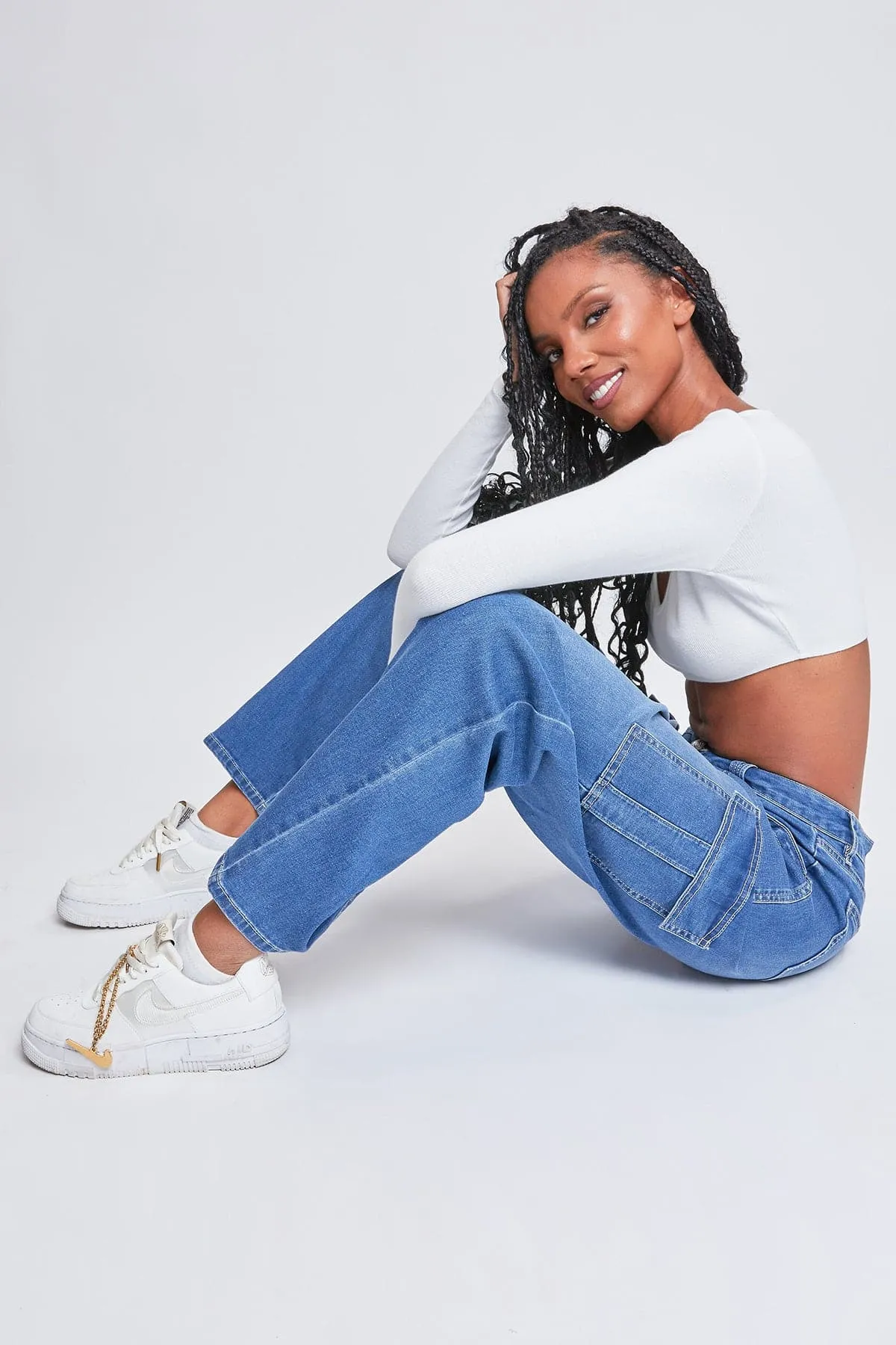 Women's Low Rise Relaxed Cargo Jeans